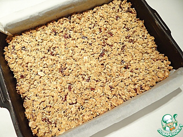 Granola bars with peanuts and cranberries