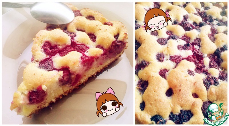 Delicate raspberry pie