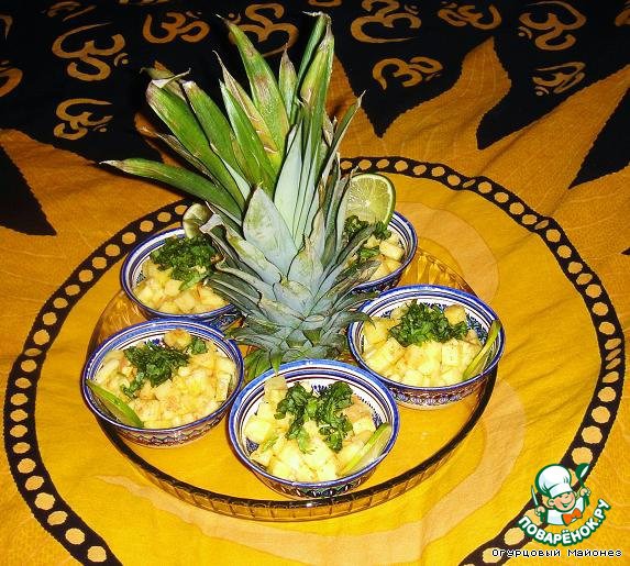 Pineapple dessert with Basil 