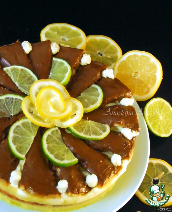 Lemon cake with marzipan