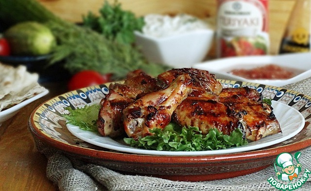 Chicken wings with teriyaki sauce