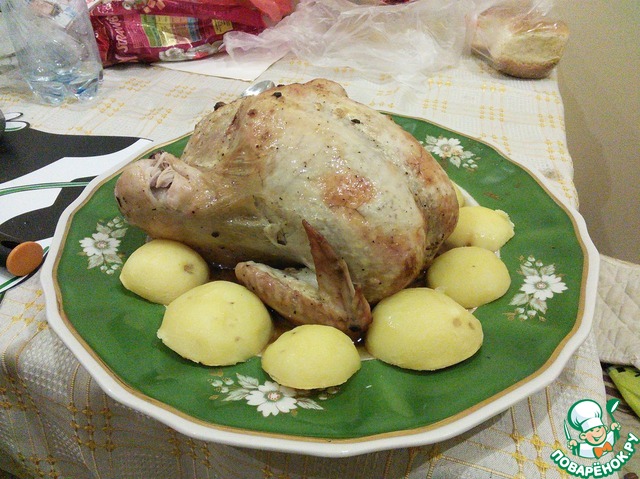 Chicken stuffed with onions