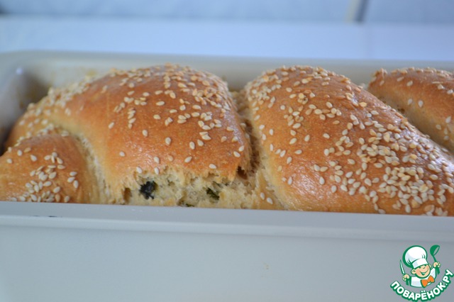 Homemade bread with fragrant herbs