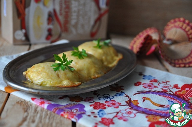 Millet meatballs under cheese crust