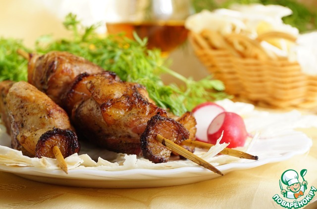 Pork skewers with 