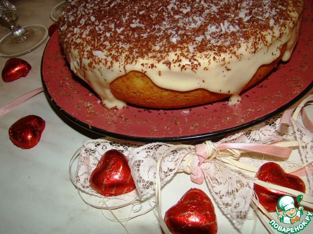 Cake with chocolate-coconut filling in a slow cooker