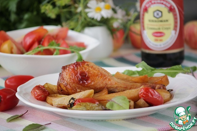 Chicken with vegetables in a spicy marinade