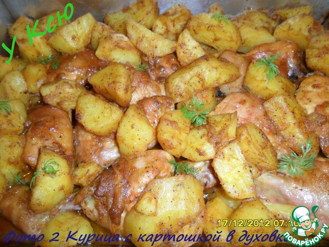 Chicken with potatoes in the oven