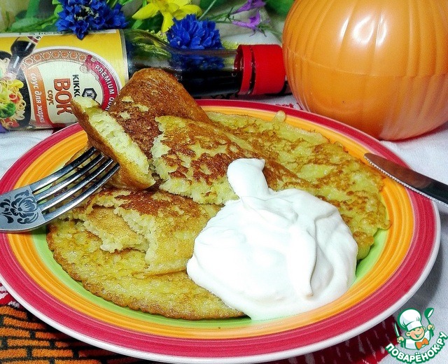 Pancakes with cabbage yogurt