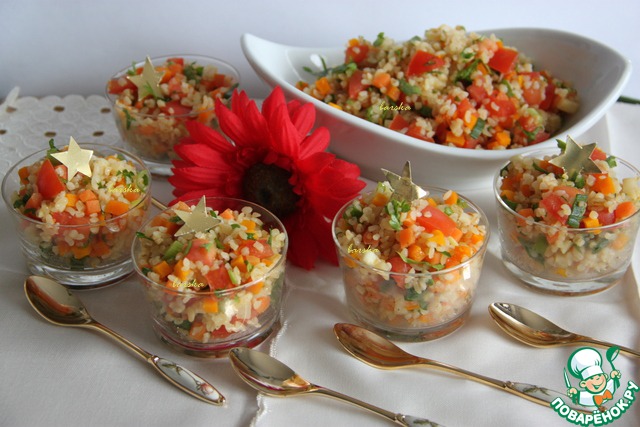 Salad of bulghur with vegetables 