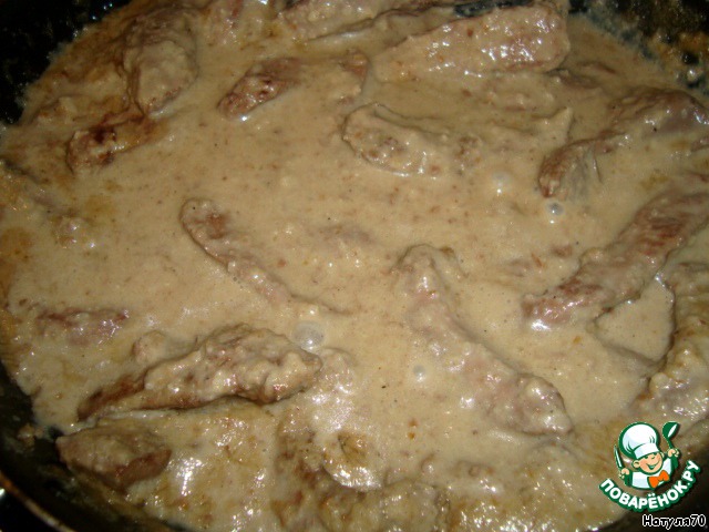 The liver in peanut sauce