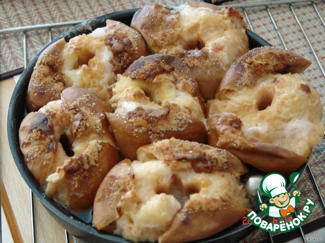 Apples baked with green tea