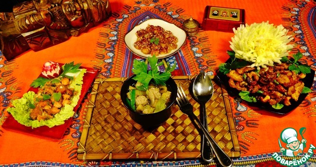 Chicken with vegetables and cashew nuts in Thai