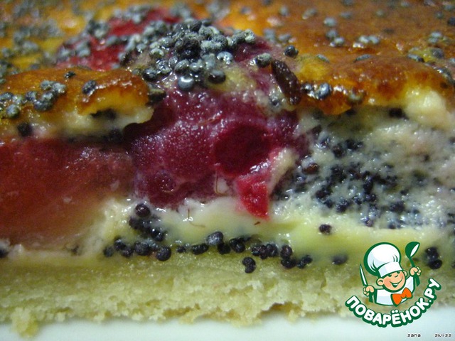 Fruit cake with poppy seeds