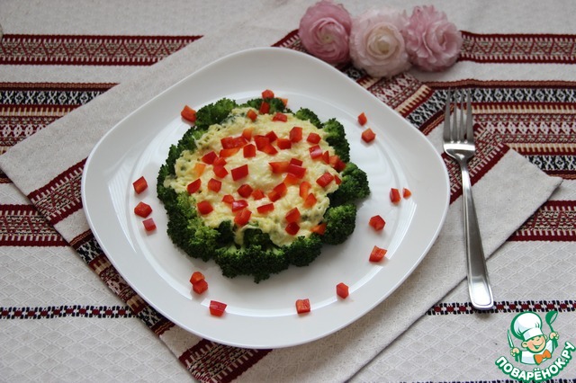 Broccoli baked with mozzarella