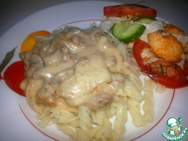 Veal Stroganoff in a slow cooker