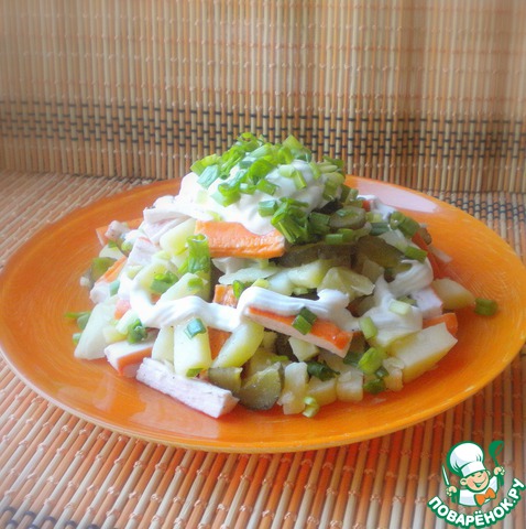 Potato salad with crab sticks