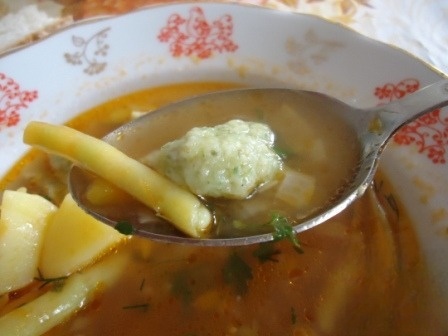 Torsoboy soup with beans and dumplings