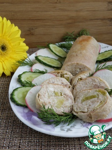 Chicken roulade with leek