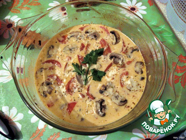 Mushrooms in a creamy garlic sauce