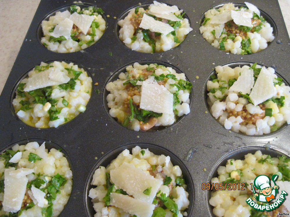 Mini-casseroles of sago with salmon
