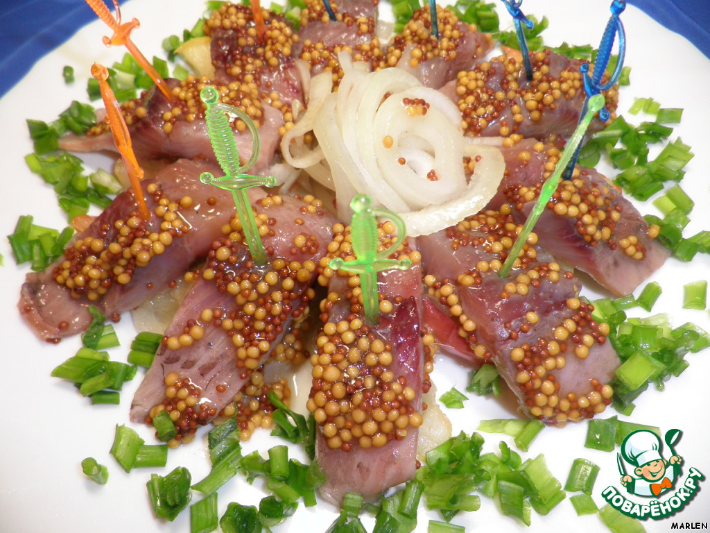Appetizer of herring and Apple