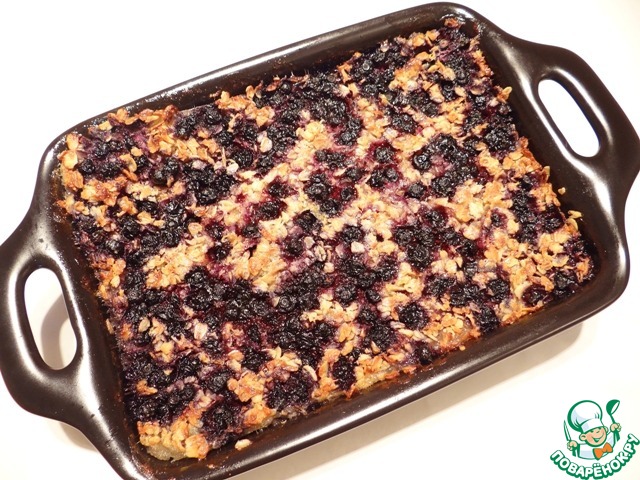 Oatmeal casserole with blueberries