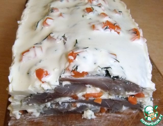 Appetizer of salted herring 