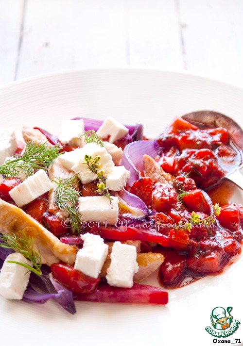 Warm salad of beets and Turkey