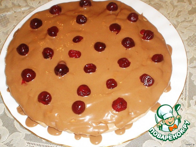 Chocolate meringues with cherries