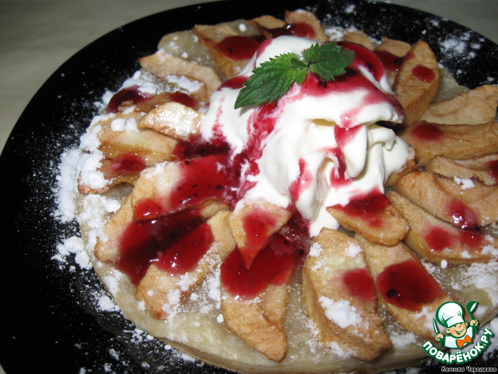 Apple tart on puff pastry