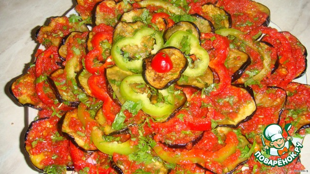 Salad of eggplant and tomatoes