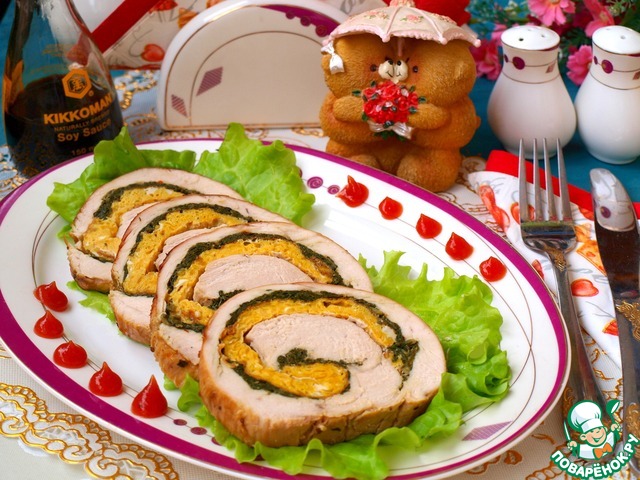 Turkey roll with spinach