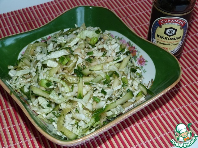 The Chinese cabbage salad with cucumber