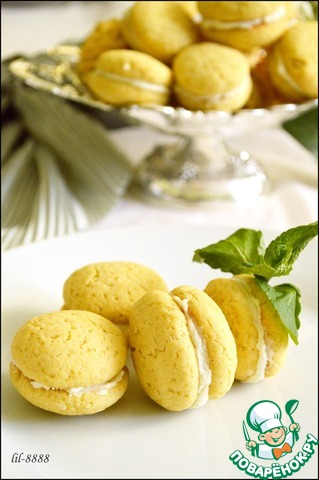 Cookies with cornmeal and mint ganache