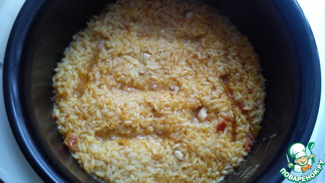 Pilaf pork in a slow cooker