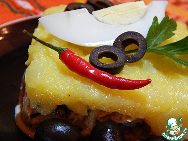 Кауса, или вкусная картофельная закуска с тунцом
