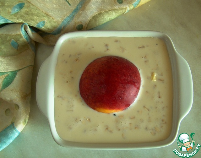 The peach oatmeal pudding