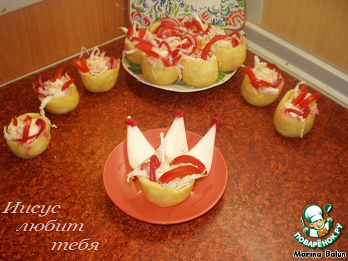 Rice cakes with fish