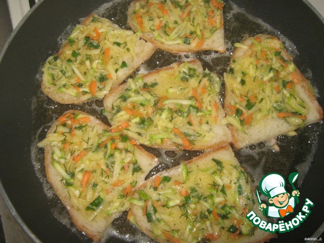 Гренки с овощами