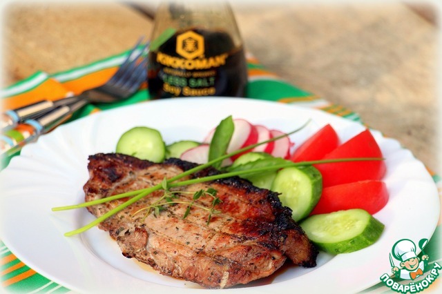 Steaks grilled in the marinade of 