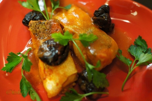 Pike perch fillet with prunes