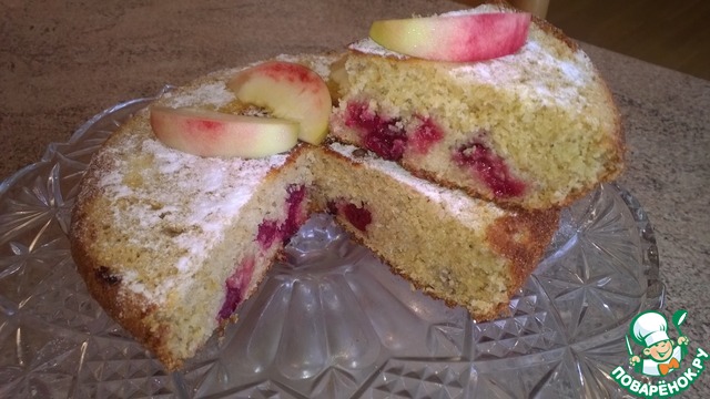 Oat cupcake with cherries in a slow cooker