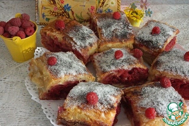 Croatian cake with raspberries