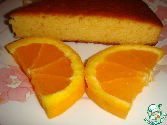 Almond-orange cake with honey without flour and sugar