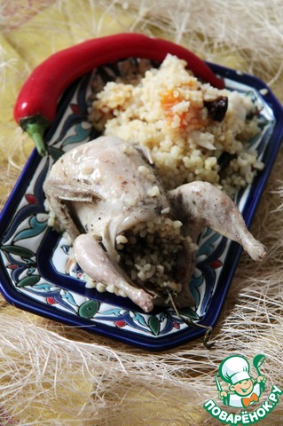 Quail stuffed with bulgur