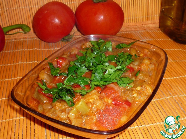 Salad of baked vegetables