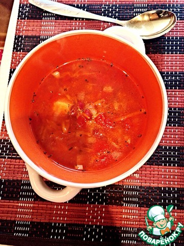 Tomato soup with beans in multivarka