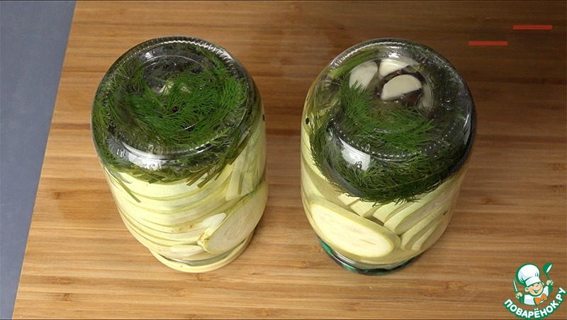 Marinated zucchini without sterilization