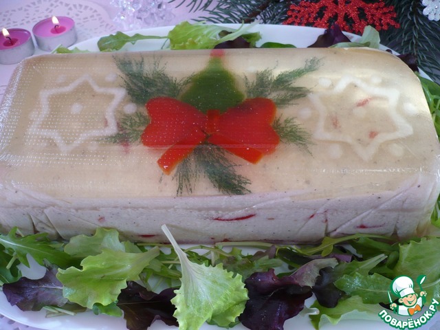 Chicken aspic with cheese